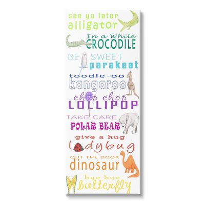 The Kids Room by Stupell See You Later Alligator Animal Goodbyes Canvas Wall Art, Multi-Color
