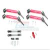 GPM For Traxxas 1/10 Maxx 4WD Monster Truck Upgrade Parts Stainless Steel Tie Rod + 25T Servo Horn & Steel+Aluminum Front + Rear Adjustable Cvd Drive Shaft - 20Pc Set Red view 1