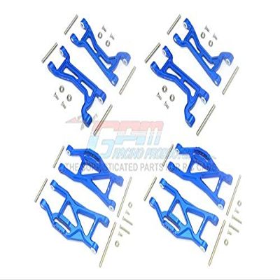 GPM For Traxxas 1/10 Maxx 4WD Monster Truck Upgrade Parts Aluminum Full Suspension Arm Set (Front + Rear & Upper + Lower Arms) - 56Pc Set Blue