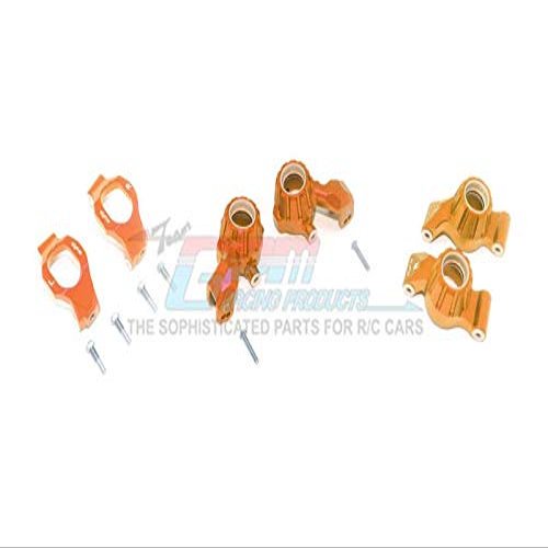 Aluminum Front C-Hubs + Front & Rear Knuckle Arms For Traxxas 1:10 4WD MAXX 89076-4 / 4WD MAXX with WideMAXX 89086-4/1:8 4WD Maxx Slash 6S 102076-4 Upgrades - Orange