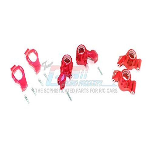 Aluminum Front C-Hubs + Front & Rear Knuckle Arms For Traxxas 1:10 4WD MAXX 89076-4 / 4WD MAXX with WideMAXX 89086-4/1:8 4WD Maxx Slash 6S 102076-4 Upgrades - Red