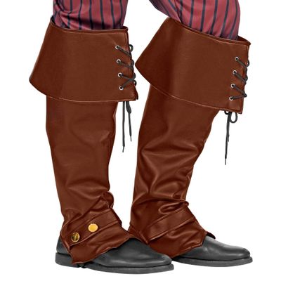 Widmann 09816 Leather Look Boot Covers Unisex - Adult, Brown, One Size