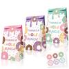Levfla 24 PCS Donut Candy Bags Sprinkles Goodie Bags Thanks A Hole Bunch Stickers Sweet Doughnut Favor Ideas Kids Birthday Party Bash Decoration Supplies view 1