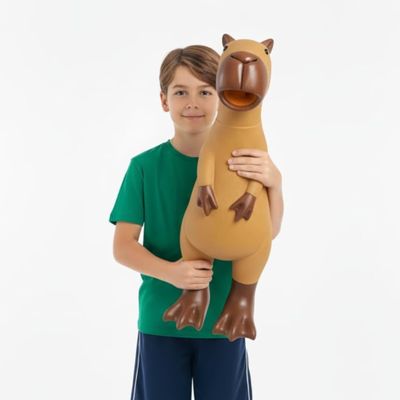 Animolds Hug Me Giant Rubber Capybara- Huge Stress Relief Screaming Capybara Toy | Screams Up to 45 Seconds- Novelty Gag and Prank Toys | Funny Toys Gifts for Christmas Stocking Stuffers