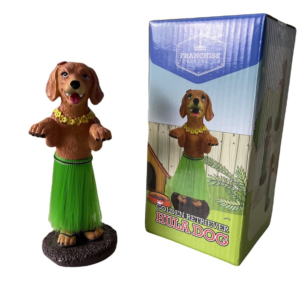Franchise Figurine Co Hula Dog Dashboard Doll Car Accessories Bobblehead for Van Life and Beach Creations | German Shepherd | Golden Retriever | Labrador Retriever (Golden Retriever)