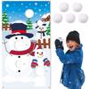 CiyvoLyeen Snowman Toss Games Banner, Winter Christmas Holiday Party Cornhole Game with 5 Snowballs for Kids Adults Family Gathering Indoor Outdoor Frozen Party Supplies view 1