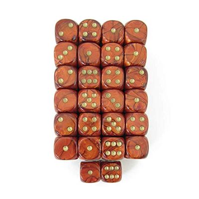 Scarlet Scarab Dice with Gold Pips 16mm (5/8in) D6 Pack of 50 Wondertrail