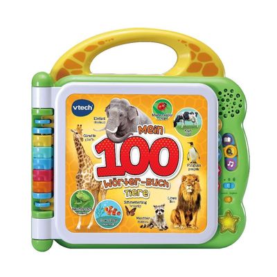 VTech 80-609544 Mein 100-Wrter-Buch: Tiere, Babybcher Bilingual, Englischlernen