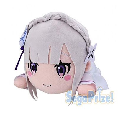 Banpresto ReZero Kara Hajimeru Isekai Seikatsu Mega jumbonesoberi Emilia Teacher Stuffed Soft Plush