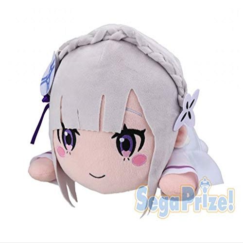 Banpresto ReZero Kara Hajimeru Isekai Seikatsu Mega jumbonesoberi Emilia Teacher Stuffed Soft Plush