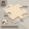 Blank Wooden Puzzle Pieces for Crafts - Blank Puzzle Pieces & Paintable Interlocking Cutouts - Bulk Set for DIY Crafts - 3 x 3.5 in, Brown MDF, Pack of 50 view 4