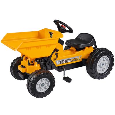 BIG: Jim Dumper Ride-On - Tractor Farm & Construction Toy Vehicle, Truck w/Tipping Bed, Steering Wheel, Horn, Adjustable Seat, Outdoor Play, Kids 3+