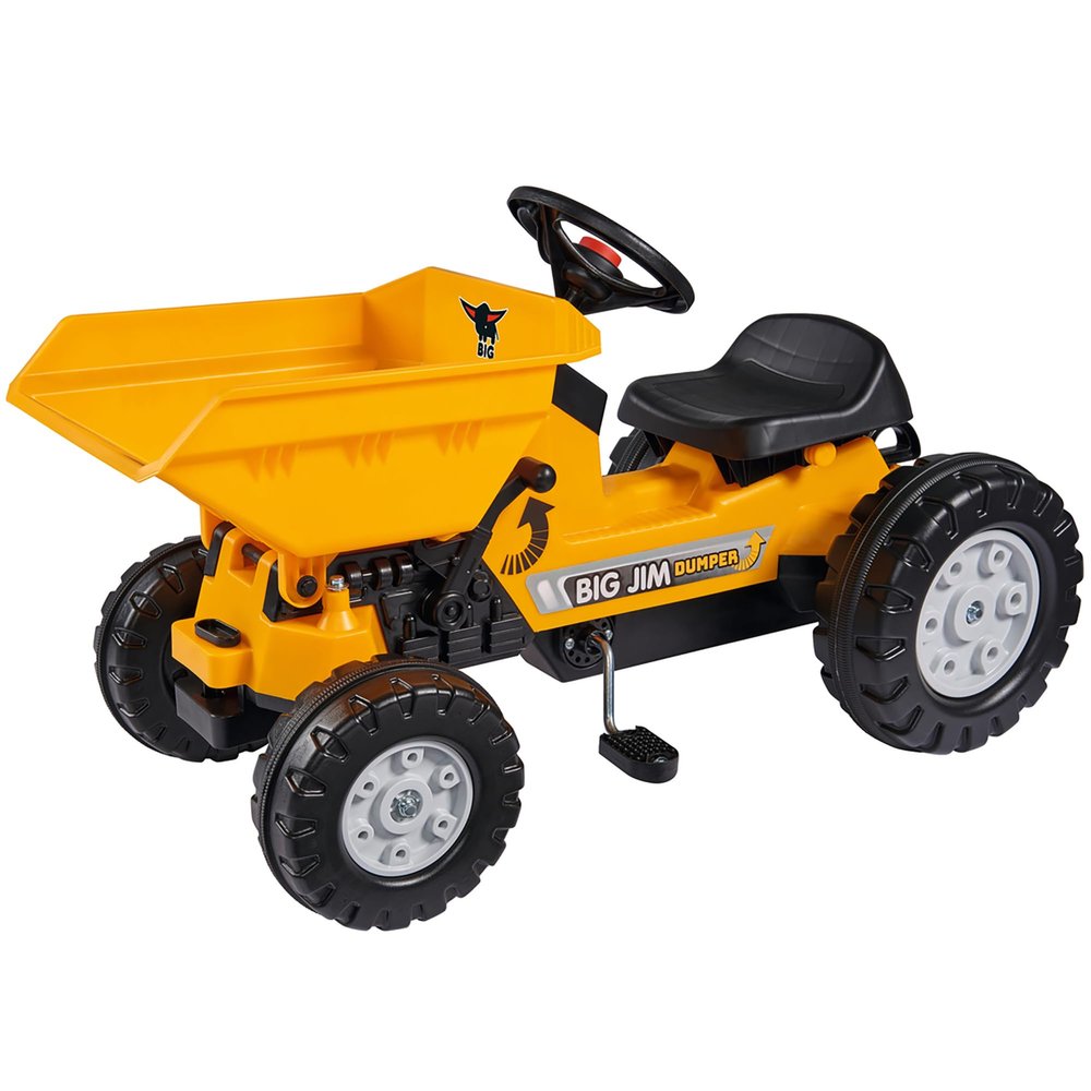 BIG: Jim Dumper Ride-On - Tractor Farm & Construction Toy Vehicle, Truck w/Tipping Bed, Steering Wheel, Horn, Adjustable Seat, Outdoor Play, Kids 3+