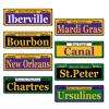 16pcs Mardi Gras Street Signs Decoration - New Orleans Street Sign Mardi Gras Cutout Signs for Carnival Party Door Wall Decoration view 1
