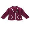 Aislor Girls' Kids Japanese Anime School Uniform British Style Costume Coat with Shirt Tie Mini Plaid Skirt Set Burgundy 12-14 Years view 2