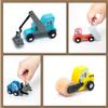 umu Construction Toy Cars 7 PCS Wooden Kids Mini Vehicles for Toddlers, Compatible to Thomas Train Toys Railway and Major Brands, Best for 3 to 5 Year Old Boys and Girls view 3