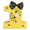 20" Tall Number One Pinata Bee Queen Themed Sunflower First Birthday Party Supplies Yellow Black Color Bumblebee Party view 1