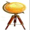 Antique Brass World Map Nautical Table Globe Ornament with Wooden Tripod Stand view 1