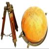 Antique Brass World Map Nautical Table Globe Ornament with Wooden Tripod Stand view 2