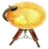 Antique Brass World Map Nautical Table Globe Ornament with Wooden Tripod Stand view 3