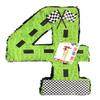 20" Tall Green Race Car Theme Number Four Pinata Too Fast Racecar Themed Party Start Your Engines Rollind Dubs Themed 4th Birthday Party Supplies Decorations view 1