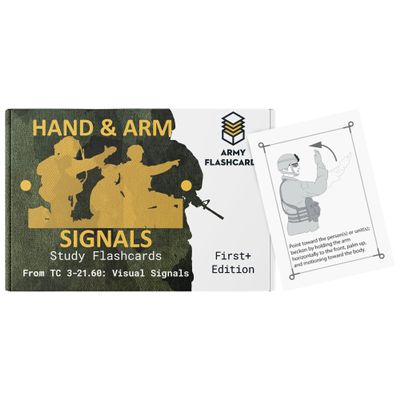 Army Flashcards - Military Hand and Arm Signals | 100 of The Most Important Visual Hand and Arm Signals | from The Army Training Circular TC 3-21.60: Visual Signals | Made in USA