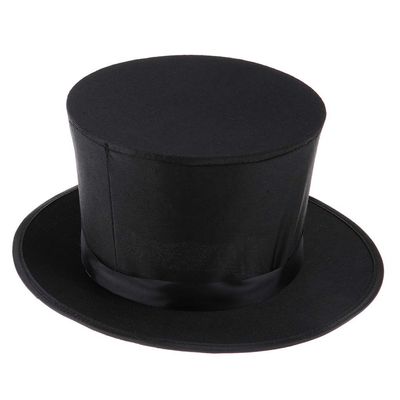 Black Top Hat Magician Collapsible Hat for Kids Teen Boys Adults Birthday Party Comedy Show Supplies