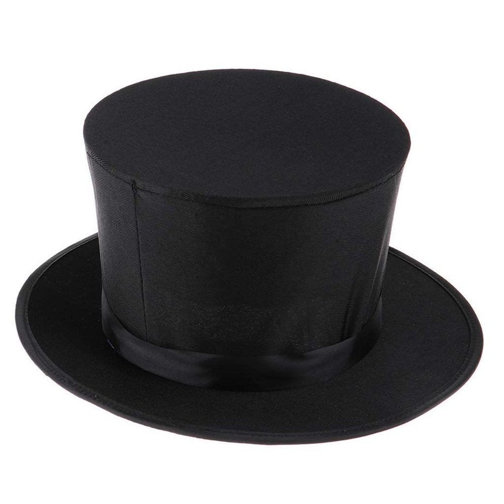 Black Top Hat Magician Collapsible Hat for Kids Teen Boys Adults Birthday Party Comedy Show Supplies