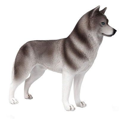 FLORMOON Animals Figure - Realistic Grey Husky Dog Figurines - Early Educational Toys Science Project Christmas Birthday for Boys and Girls