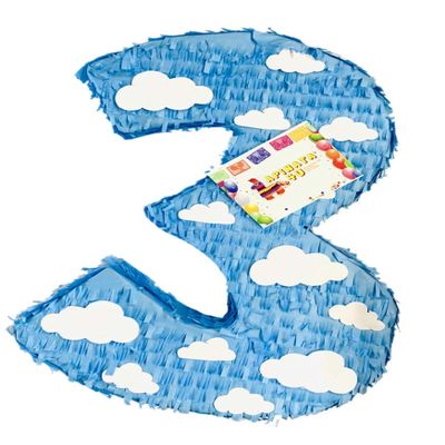 APINATA4U Number Three with Clouds 20"