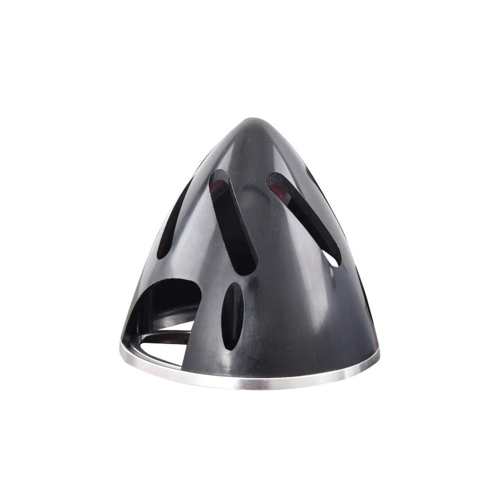 GEMFAN Aluminum Backplate Base Plastic Propeller Hold Hollow Spinner Oblique Bottom Version for Fixed Wing RC Plane Fairing (82mm,Black)