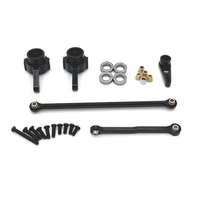 RC Car Accessories For MN For MN82 LC79 For MN78 D90 D91 D96 For MN98 99S 1/12 Metal Upgrade Steering Cup Servo Arm Pull Rod RC Car Parts(Black)