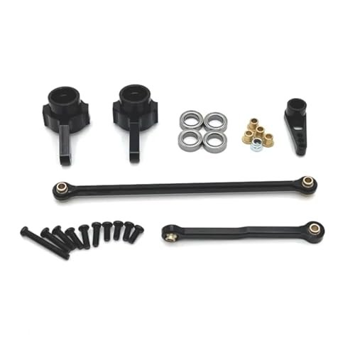 RC Car Accessories For MN For MN82 LC79 For MN78 D90 D91 D96 For MN98 99S 1/12 Metal Upgrade Steering Cup Servo Arm Pull Rod RC Car Parts(Black)