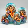 G. Debrekht Mermaid, Mrs. of The Sea 5-Nest Matreshka Wooden Nesting Dolls Set - 130722 by view 1