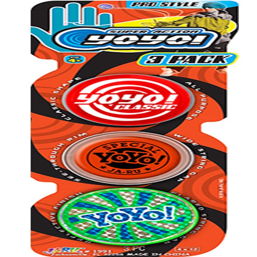JA-RU Yoyo Professional Bundle Yo-Yos Set (1 Pack of 3) Quality Fun Fidget Toys for Kids and Adults Stoking Stuffers Filler Party Favors in Bulk 1991-1