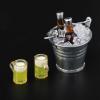 1 12 Doll House Accessories Miniature Ice Bucket with 2 Bottles and - for Dollhouse Kitchen Pub Bar Decor Scenes Making view 2