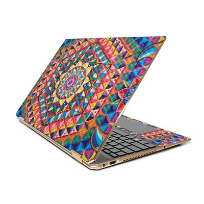MightySkins Carbon Fiber Skin for HP Spectre X360 15.6" Gem-Cut (2019) - Rainbow Kaleidoscope | Textured Carbon Fiber Finish | Easy to Apply, Remove, and Change Styles | Made in The USA