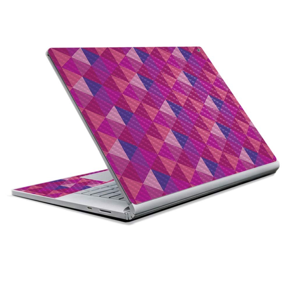 MightySkins Carbon Fiber Skin for Microsoft Surface Book 2 13" (2017) - Pink Kaleidoscope,Protective, Durable Textured Carbon Fiber Finish,Easy to Apply, Remove,