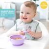 Bumkins Baby Bowl, Silicone Feeding Set with Suction for Baby and Toddler, Includes Spoon and Lid, First Feeding Set, Training Essentials for Baby Led Weaning for Babies 4 Months Up, Lavender view 2