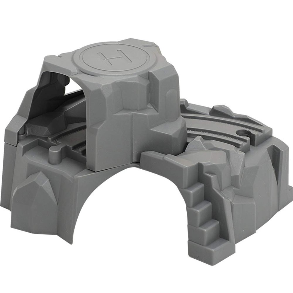 Train Tunne-Plastic Grey Double Tunnel Wooden Train Track Accessories for Tunnel Track Train