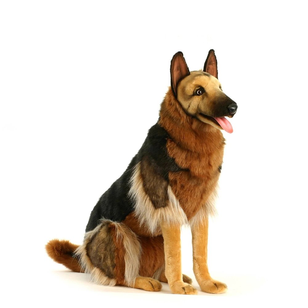 34.25" Handcrafted Sitting German Shepherd Stuffed Animal