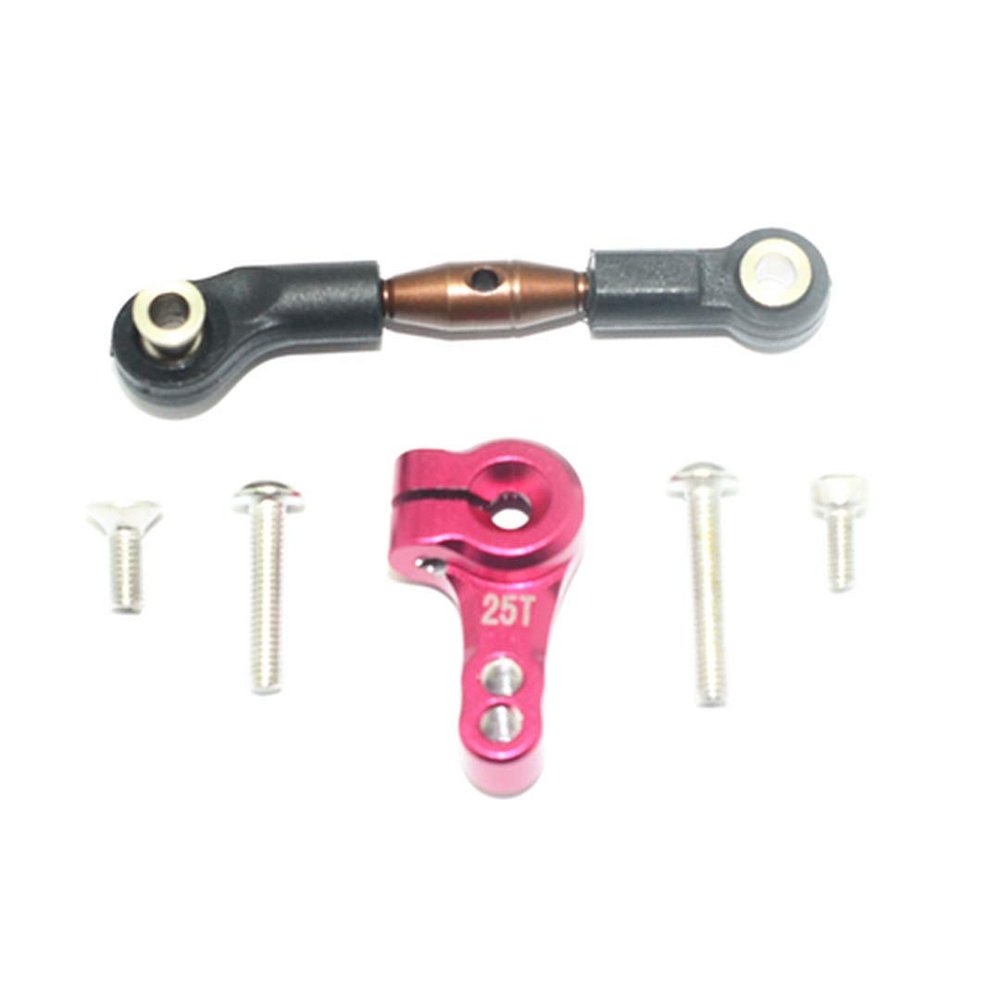 GPM Upgrades Spring Steel Tie Rod+25T Aluminum Servo Horn for Rusltler 4X4 VXL (67076-4) RC Cars (red)
