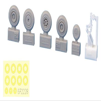 Eduard EDU672228 1/72 MiG-17 Wheel, 2 Types (for Airfix), Plastic Model Parts