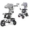 Costzon Tricycle, 5 in 1 Toddler Bike w/Foldable Push Handle, Rotatable Seat, EVA Wheel, Adjustable Canopy, Storage Basket & Bell, Trike for Kids 1-5 Years Old (Gray) view 1