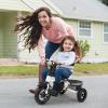 Costzon Tricycle, 5 in 1 Toddler Bike w/Foldable Push Handle, Rotatable Seat, EVA Wheel, Adjustable Canopy, Storage Basket & Bell, Trike for Kids 1-5 Years Old (Gray) view 2