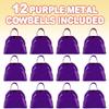ArtCreativity 3 Inch Purple Metal Cowbell Noisemakers - Pack of 12 - Loud Metal Cowbell Noise Makers with Handles, Great for Football Games, Sporting Events, New Years Eve, for Kids and Adults view 2
