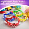 Flexzion Half Moon Musical Tambourine Set of 4, Red Yellow Blue Green, Double Row Metal Jingles Hand Held Percussion Drum with Ergonomic Handle Grip view 2