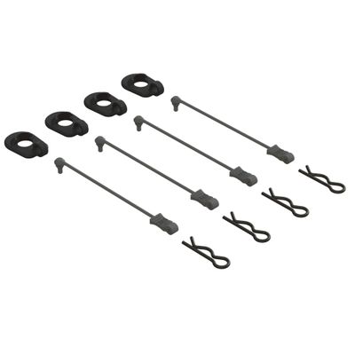 ARRMA Body Clip Retainers, Black (4): 1/5 Scale, ARA390294, Small