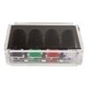 Luxe Dominoes La Ficha Poker Chip Set, 100 Heavy Sturdy Chips, Includes 4 Color Chips for Gambling, Hand Made Acrylic Box with Color Lid (Smoke) view 2