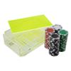 Luxe Dominoes La Ficha Poker Chip Set, 100 Heavy Sturdy Chips, Includes 4 Color Chips for Gambling, Hand Made Acrylic Box with Color Lid (Neon Green) view 4